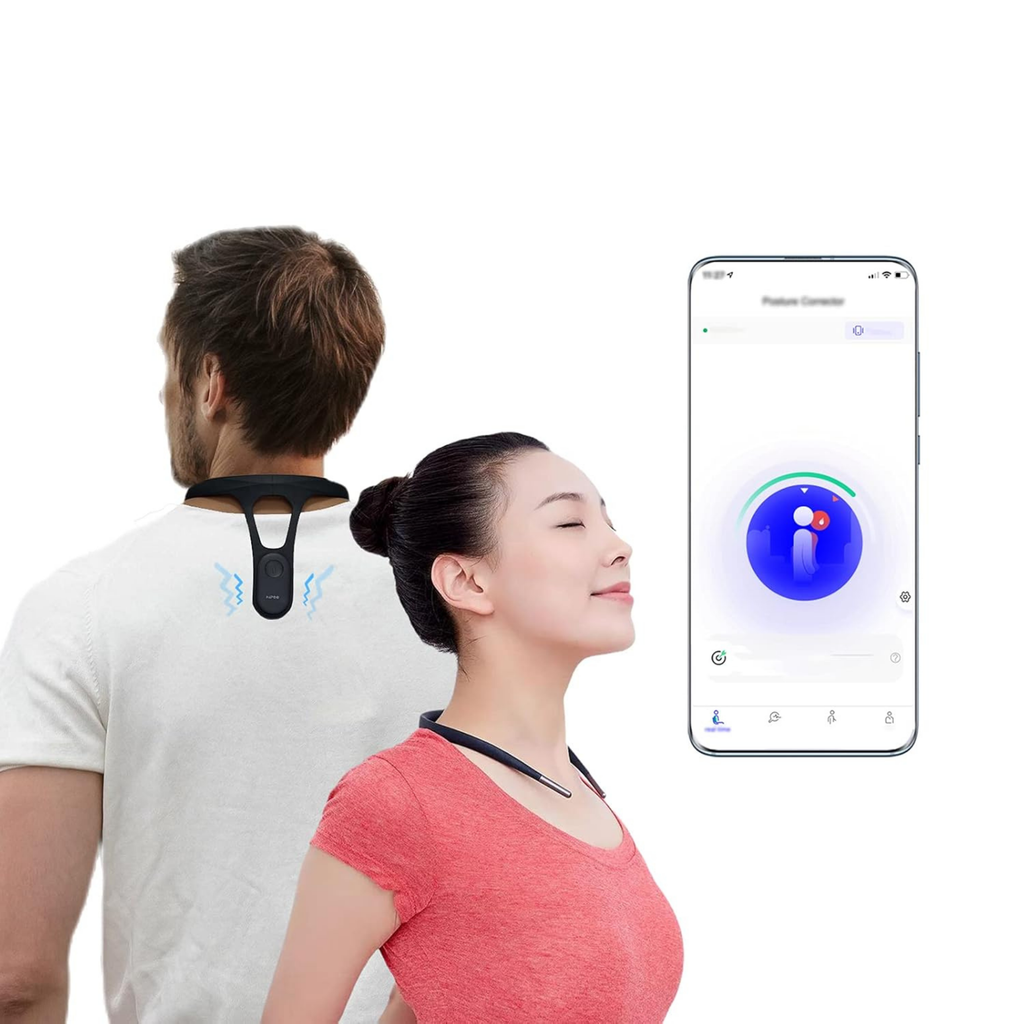 Corector postura inteligent FIIZEN®, corector spate cu senzor si vibratii pentru indreptare coloana, dispozitiv ergonomic pentru adulti si copii, discret si confortabil, ideal pentru birou, scoala si utilizare zilnica, Negru