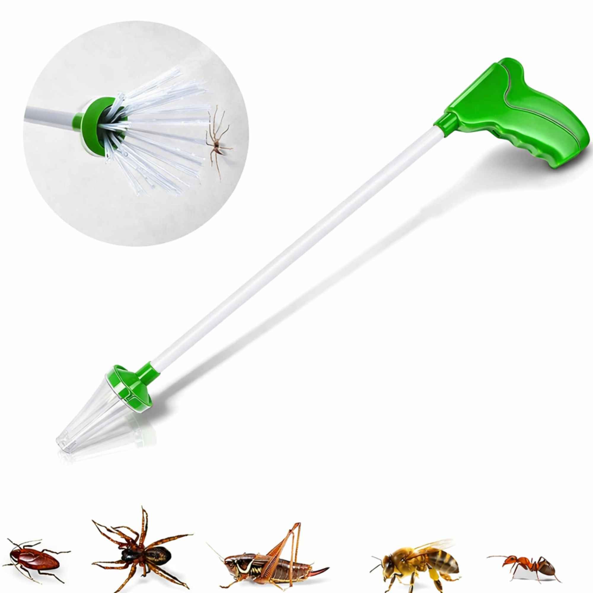⁠Dispozitiv prindere insecte FIIZEN®, clește insecte pentru capturare gandaci, fara atingere, sigur, reutilizabil, usor de folosit, ideal pentru casa, gradina si exterior, 65 cm