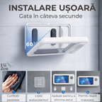 Carcasa telefon FIIZEN® amplificare sunet,impermeabila cu difuzor Bluetooth, suport perete cu ecran tactil si rotire 480°, permite folosirea telefonului la dus, ideala pentru muzica, filme si apeluri, Alb