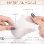Inaltatoare FIIZEN® pentru calcai +3 cm, talonete silicon transparente tip soseta, invizibile pe piele, cresc discret inaltimea si ofera un plus de incredere, confortabile si antiderapante, potrivite pentru orice incaltaminte