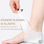 Inaltatoare FIIZEN® pentru calcai +3 cm, talonete silicon transparente tip soseta, invizibile pe piele, cresc discret inaltimea si ofera un plus de incredere, confortabile si antiderapante, potrivite pentru orice incaltaminte