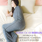 Sac de dormit compresie FIIZEN® cu gluga, anti-anxietate, efect calmant tip imbratisare pentru somn profund, material elastic respirabil, portabil pentru calatorii, relaxant, unisex, Gri