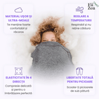 Sac de dormit compresie FIIZEN® cu gluga, anti-anxietate, efect calmant tip imbratisare pentru somn profund, material elastic respirabil, portabil pentru calatorii, relaxant, unisex, Gri