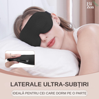 Masca somn FIIZEN® pentru dormit, 3D conturata, sleep mask ergonomica cu memory foam, blocare completa lumina, fara presiune pe ochi, curea ajustabila, ideala pentru somn, calatorii si power nap, Negru