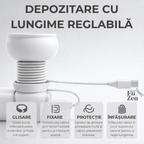 Organizator cablu incarcare FIIZEN® din silicon, accesoriu pentru pastrarea cablului compact si fara incurcaturi, protejeaza si fixeaza incarcatorul, ideal pentru telefon, birou, casa si calatorii, Alb