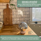 ⁠Difuzor aromaterapie FIIZEN® Disco Ball Mirror, umidificator aer si difuzor uleiuri esentiale, rotire 360°, silentios, rezervor 100ml, oprire automata, efecte speciale, decor modern camera