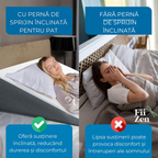Perna ortopedica triunghiulara FIIZEN® din memory foam, perna inclinata pentru somn, reflux gastric si relaxare, sforait si suport spate, husa detasabila, confort ergonomic, 61x61x31 cm, Gri-Alb