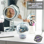 ⁠Difuzor aromaterapie FIIZEN® Disco Ball Mirror, umidificator aer si difuzor uleiuri esentiale, rotire 360°, silentios, rezervor 100ml, oprire automata, efecte speciale, decor modern camera