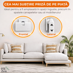 Adaptor priza FIIZEN® EU rotativ 180°, splitter 1 la 3 prize cu design slim, ideal pentru utilizare in spatii inguste precum in spatele dulapului sau mobilierului, permite conectarea mai multor dispozitive, compatibil 110-250V, Alb