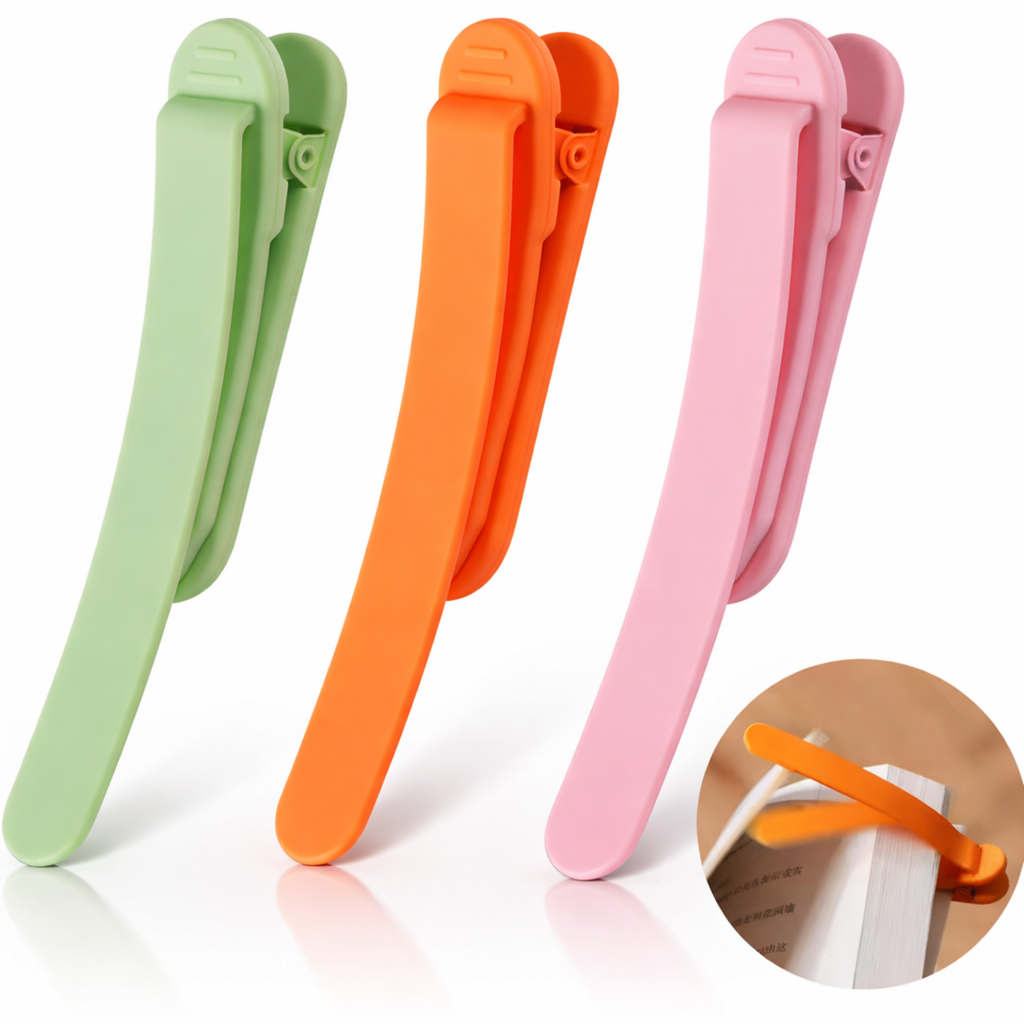 Set 6 semne de carte FIIZEN® din silicon, bookmark flexibil care fixeaza pagina, ideal pentru carti, manuale, agenda si citit zilnic, multicolor