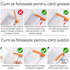Set 6 semne de carte FIIZEN® din silicon, bookmark flexibil care fixeaza pagina, ideal pentru carti, manuale, agenda si citit zilnic, multicolor