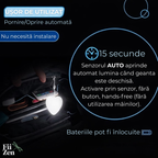 Breloc luminos FIIZEN® LED in forma de inima, reincarcabil USB, lumina ideala pentru geanta si rucsac, te ajuta sa gasesti rapid lucrurile in intuneric, activare prin atingere, compact si portabil, Alb