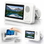 Carcasa telefon FIIZEN® amplificare sunet,impermeabila cu difuzor Bluetooth, suport perete cu ecran tactil si rotire 480°, permite folosirea telefonului la dus, ideala pentru muzica, filme si apeluri, Alb